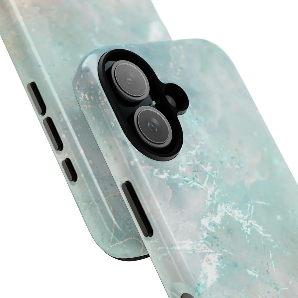 Seafoam & Coral Marble Tough Phone Case