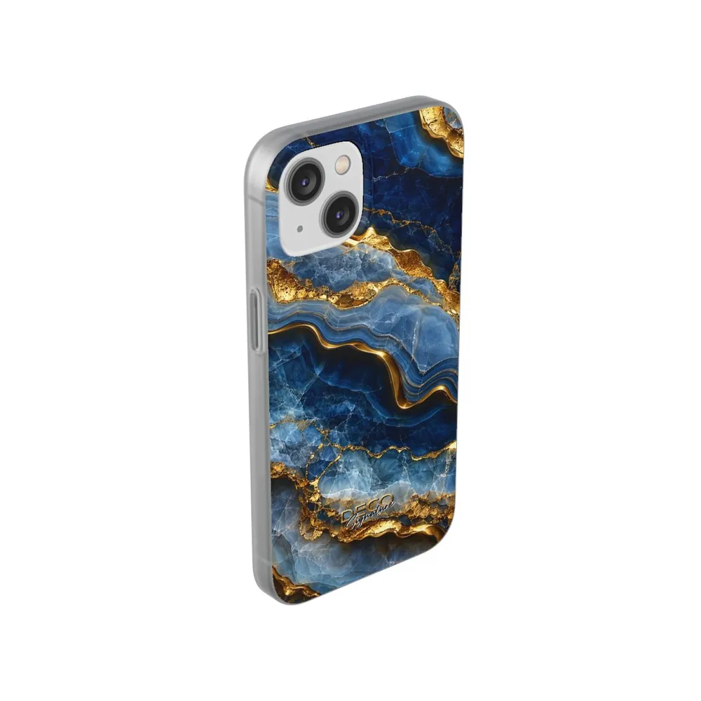 Luxury Textured Blue Onyx DECO Signature Phone Case