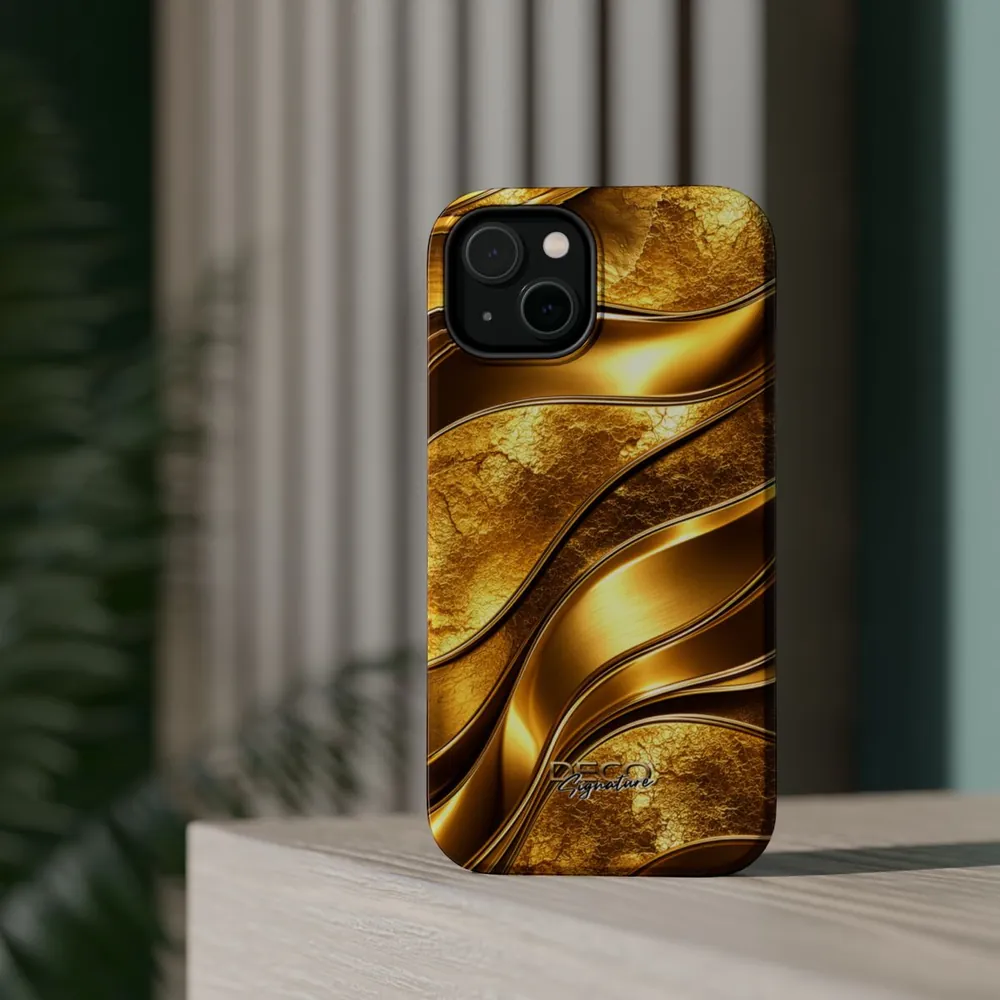 Luxury Gold Textures DECO Signature MagSafe Impact-Resistant Phone Case