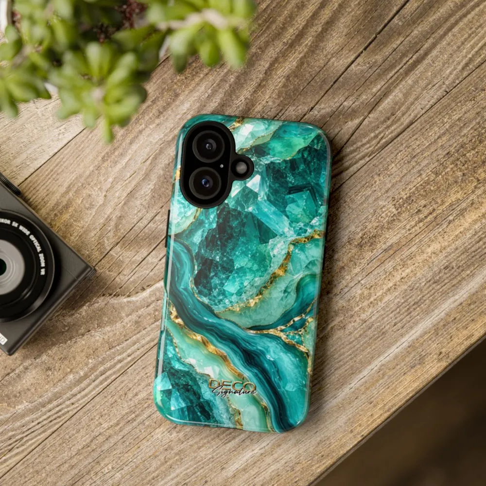 Luxury Sparkling Aquamarine DECO Signature Tough Phone Case