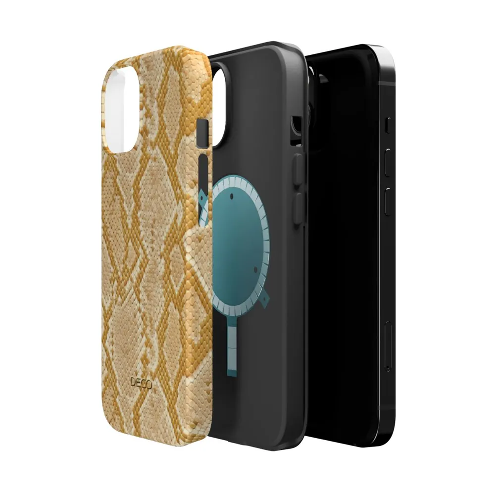 Albino Python Snake Skin MagSafe Impact-Resistant Phone Case