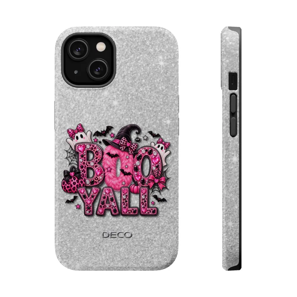 BOO YALL Bling Halloween MagSafe Impact-Resistant Phone Case