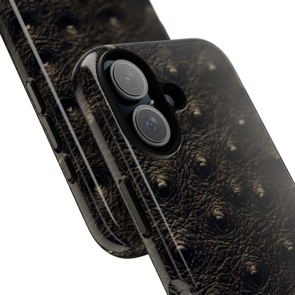 Dark Ostrich Skin Tough Phone Case
