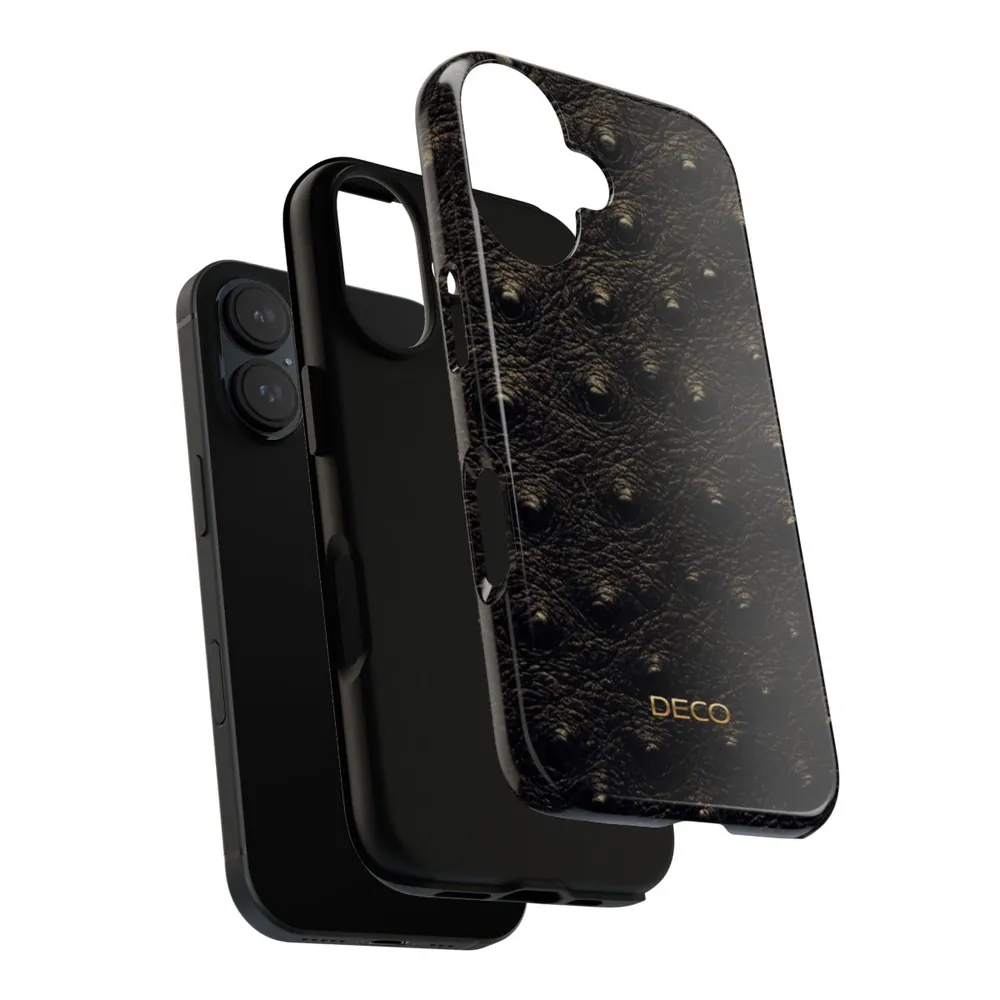 Dark Ostrich Skin Tough Phone Case
