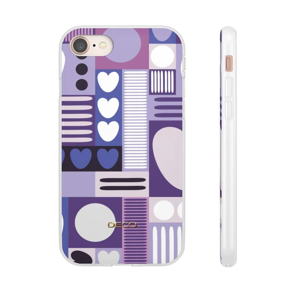 Deep Purple Graphic Hearts Phone Case