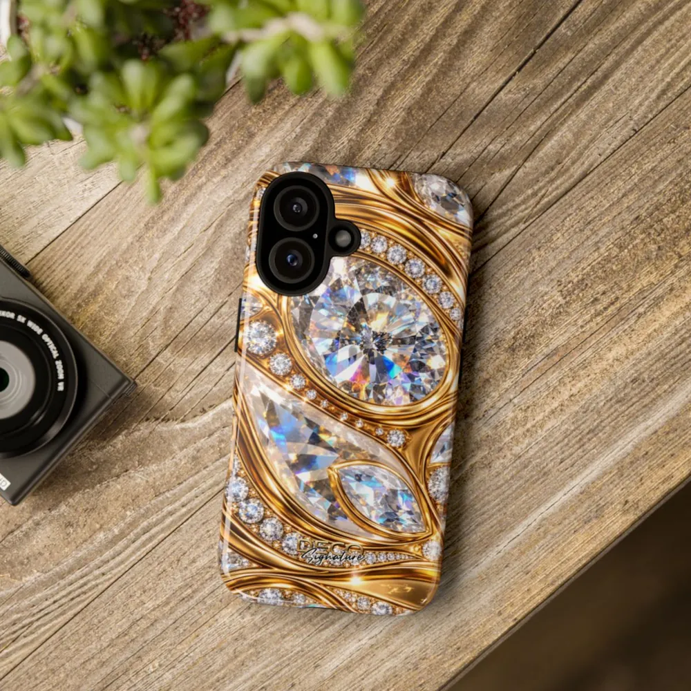 Luxury Liquid Gold & Diamonds DECO Signature Tough Phone Case