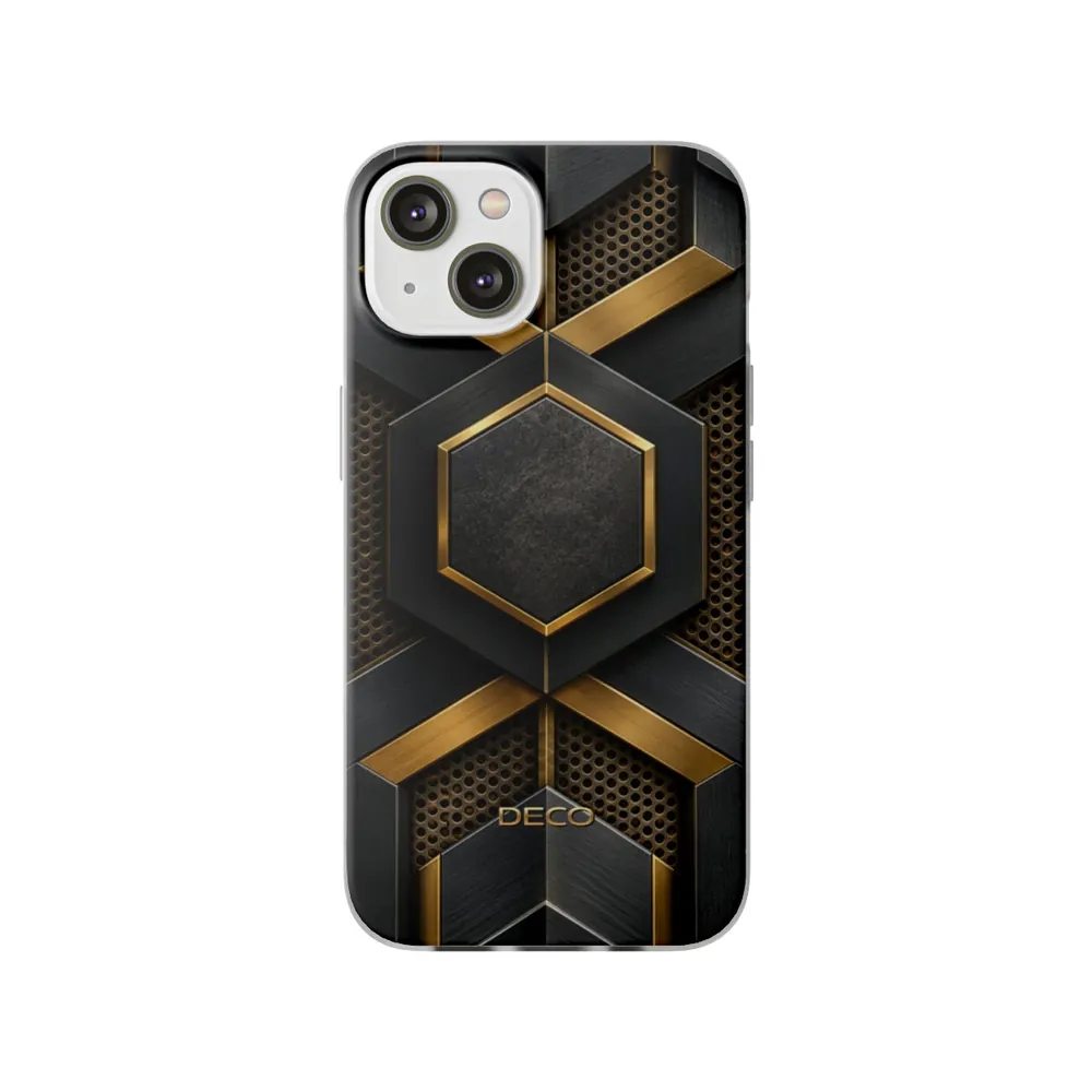Industrial Brushed Black Metal & Brass Phone Case