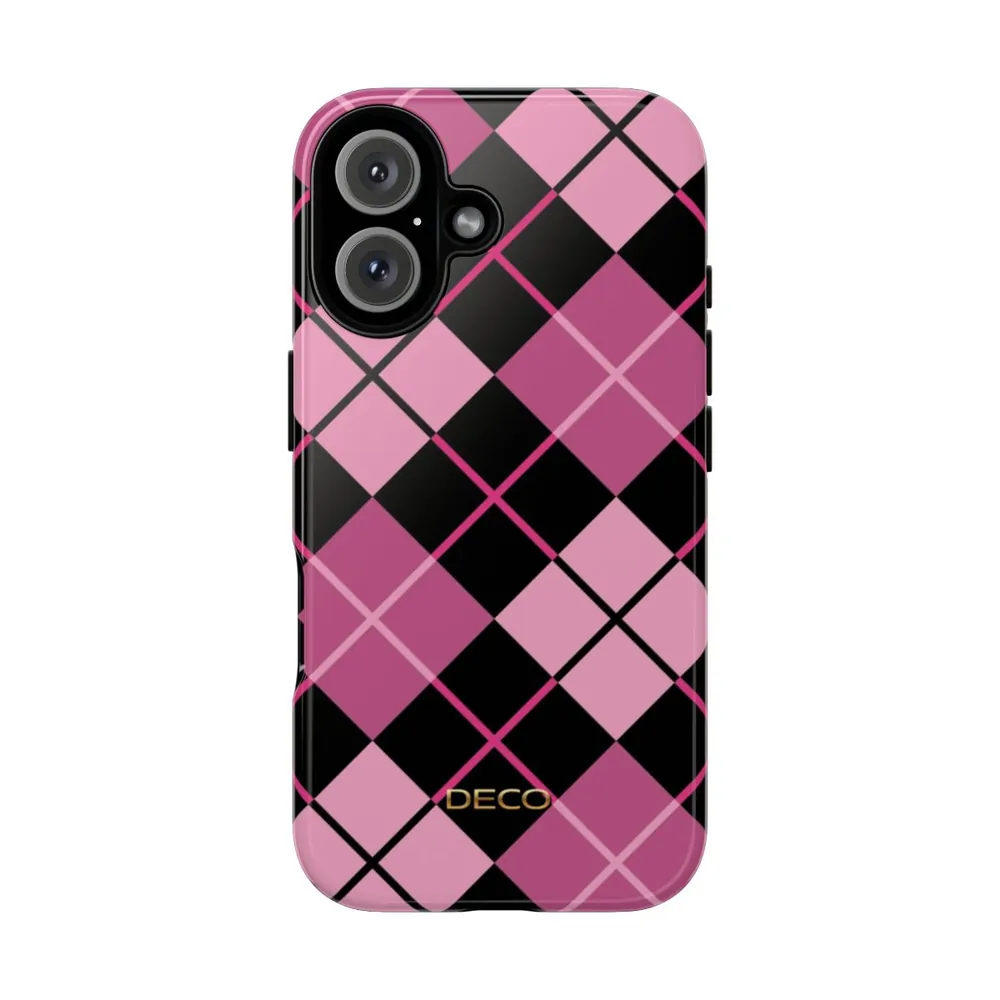 Pink Argyle Plaid Tough Phone Case