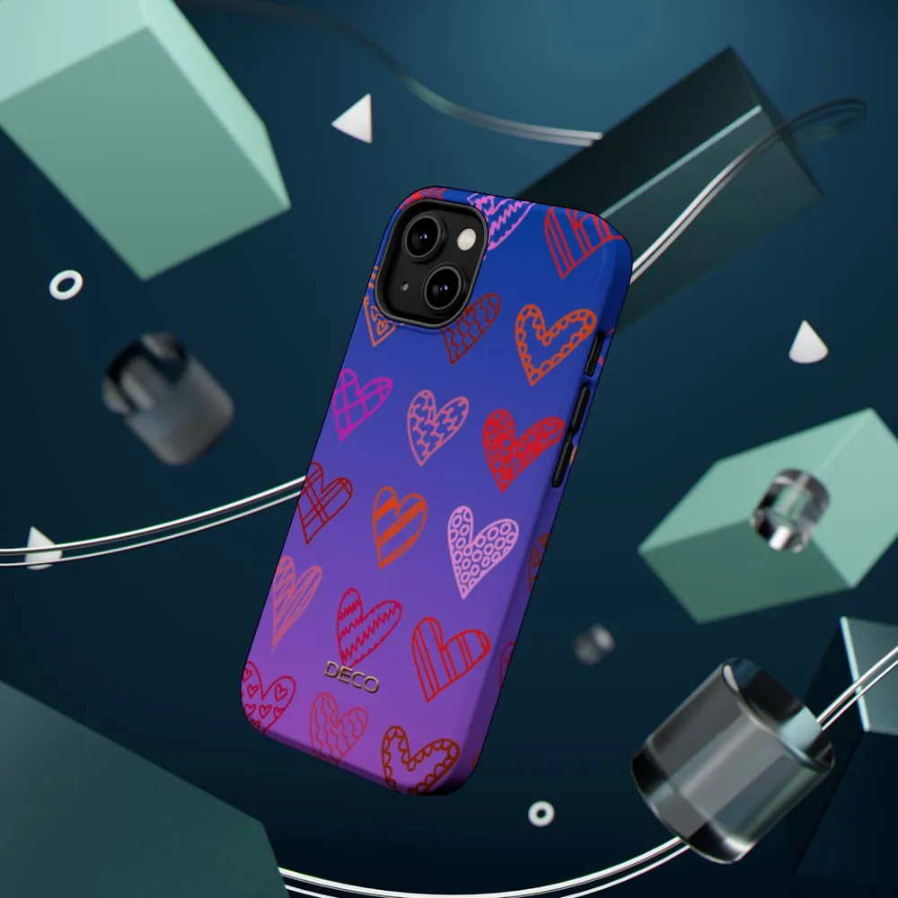 Rainbow Marker Hearts MagSafe Impact-Resistant Phone Case