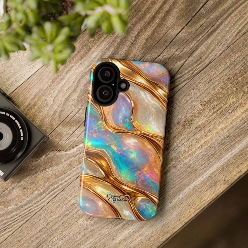 Luxury Opal & Gold DECO Signature Tough Phone Case