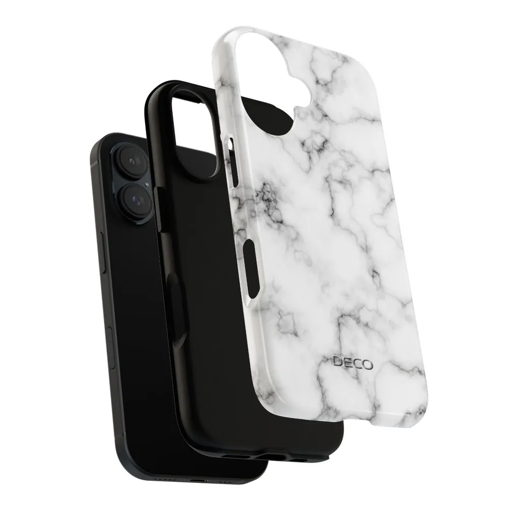 White & Black Marble Tough Phone Case