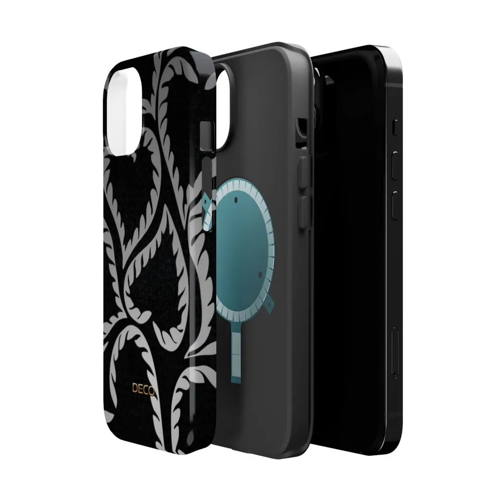 Black Velvet Hearts MagSafe Impact-Resistant Phone Case