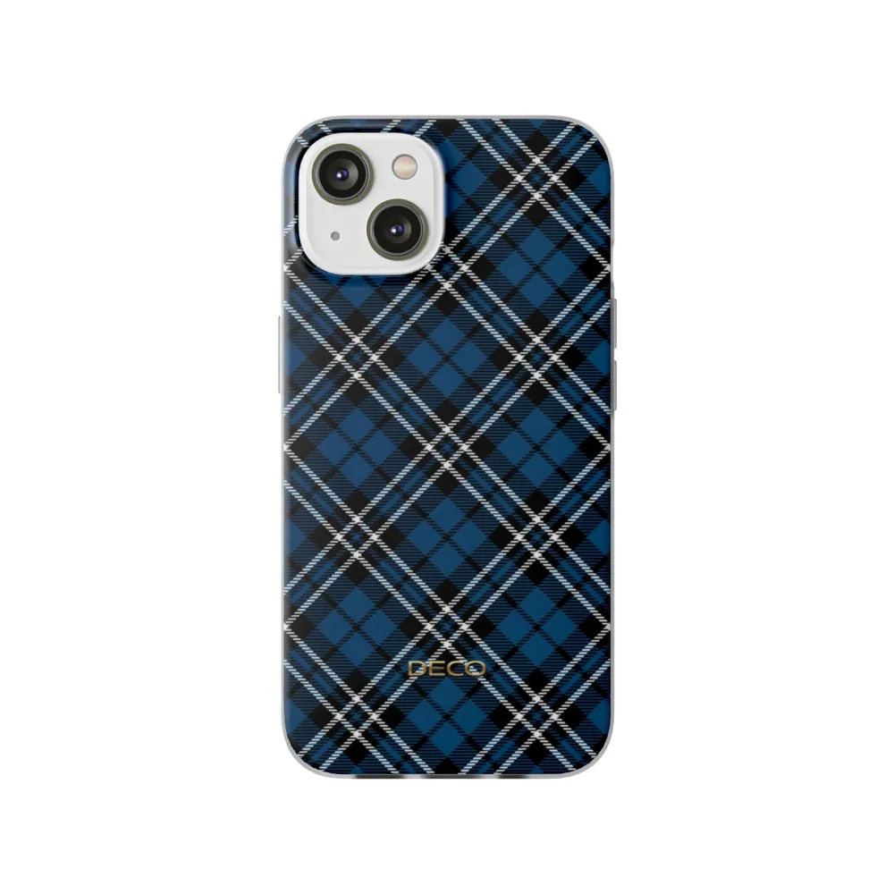 Blue Diagonal Tartan Plaid Phone Case