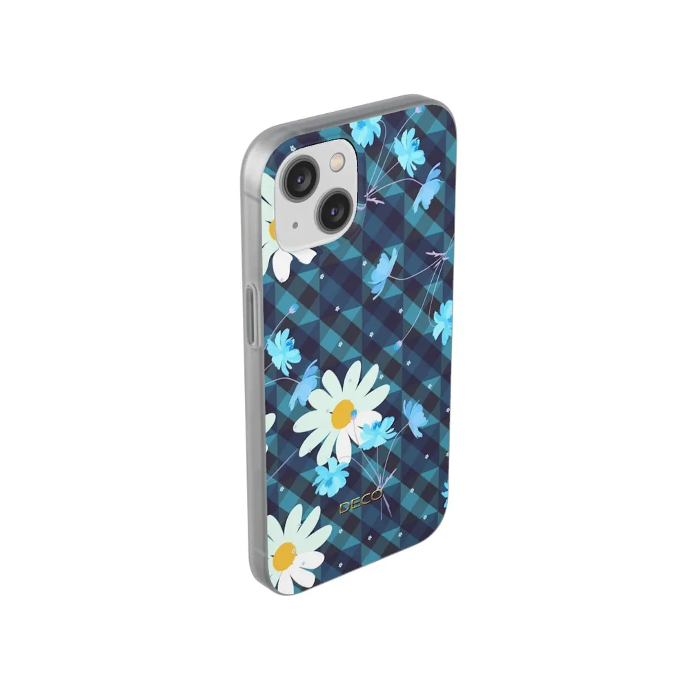 Daisy Blue Gingham Plaid Phone Case