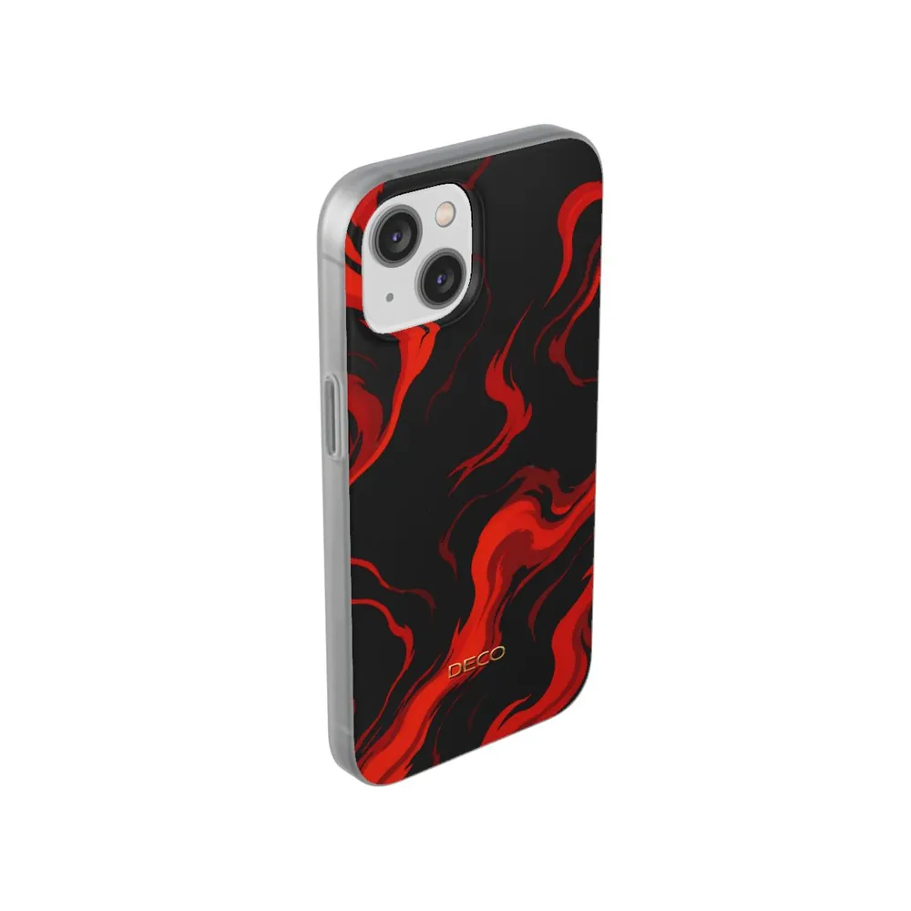 Fiery Red & Black Marble Phone Case