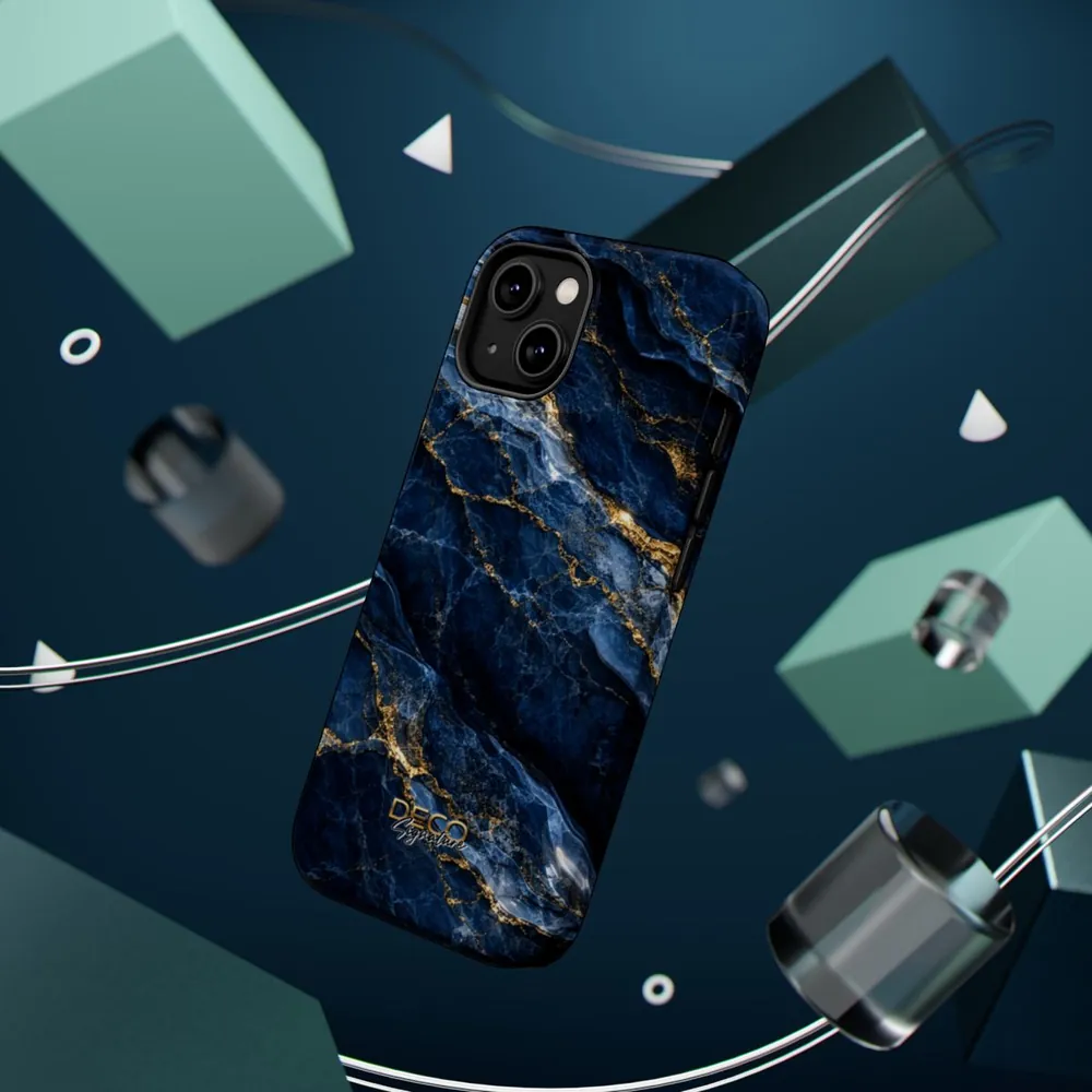 Luxury Sapphire Marble DECO Signature MagSafe Impact-Resistant Phone Case