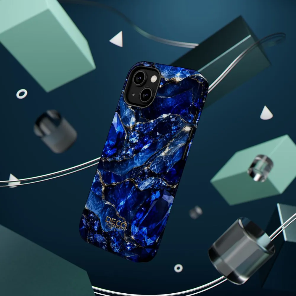 Luxury Sparkling Sapphire DECO Signature MagSafe Impact-Resistant Phone Case