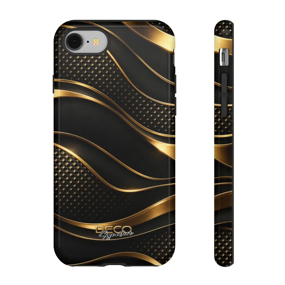 Luxury Textured Black & Gold DECO Signature Tough Phone Case