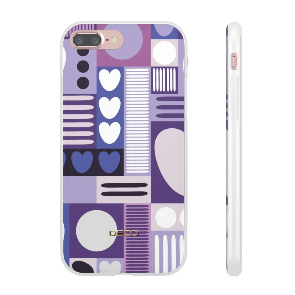 Deep Purple Graphic Hearts Phone Case