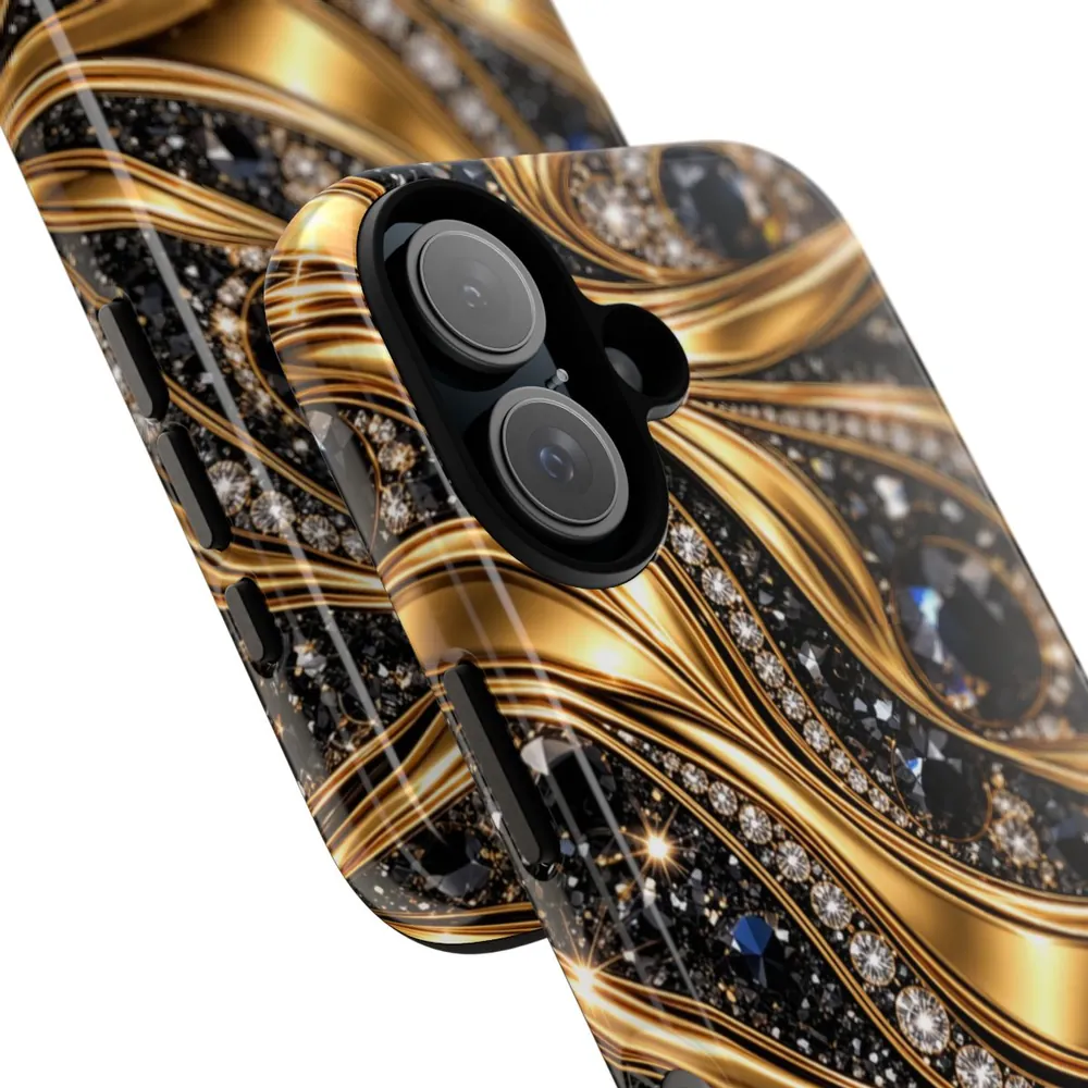 Luxury Gold & Black Diamonds DECO Signature Tough Phone Case