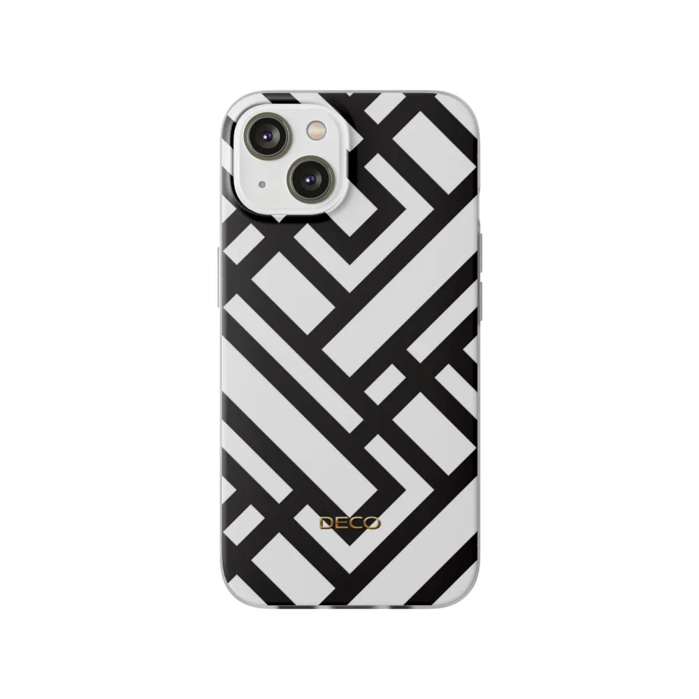 Black & White Maze Geometric Phone Case