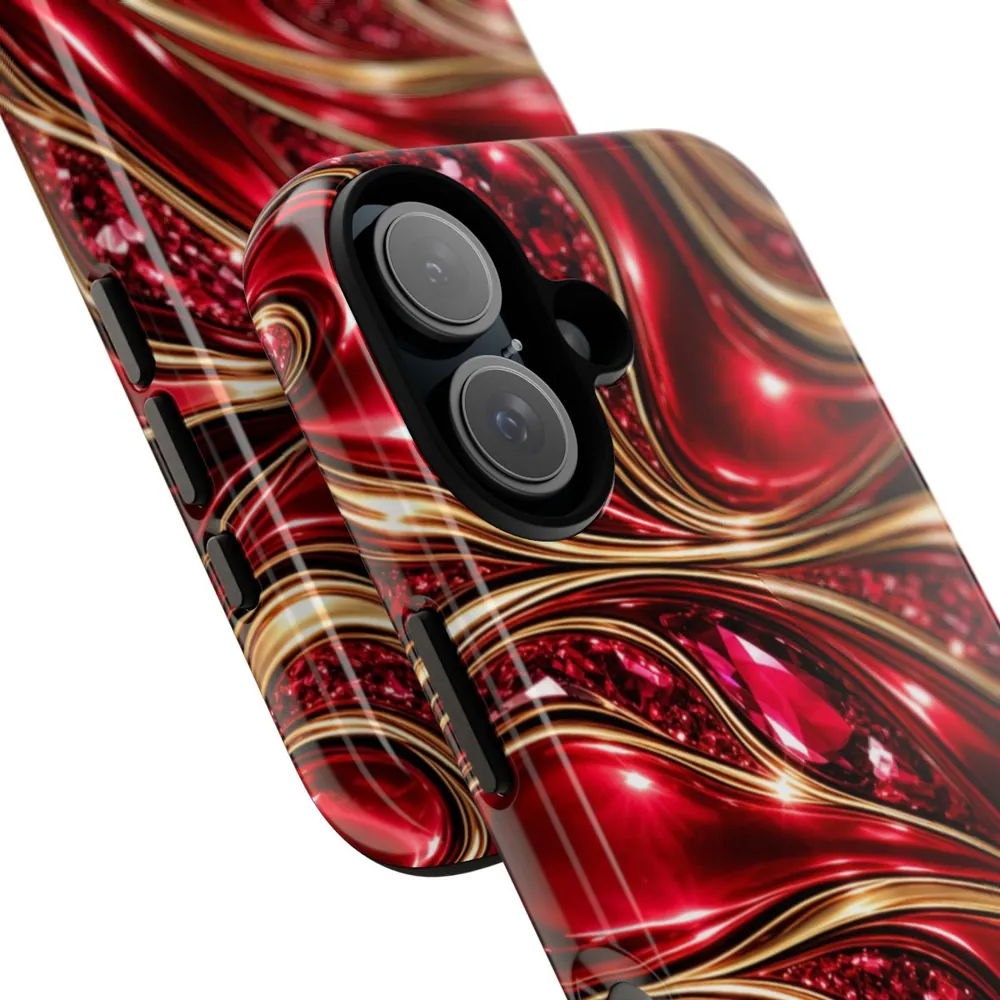 Luxury Liquid Gold & Ruby Reds DECO Signature Tough Phone Case