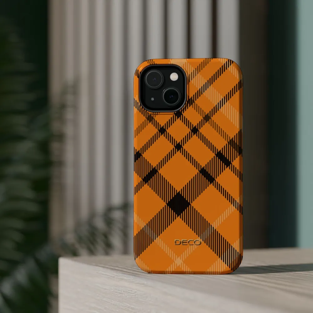 Yellow Ochre Tartan Plaid MagSafe Impact-Resistant Phone Case