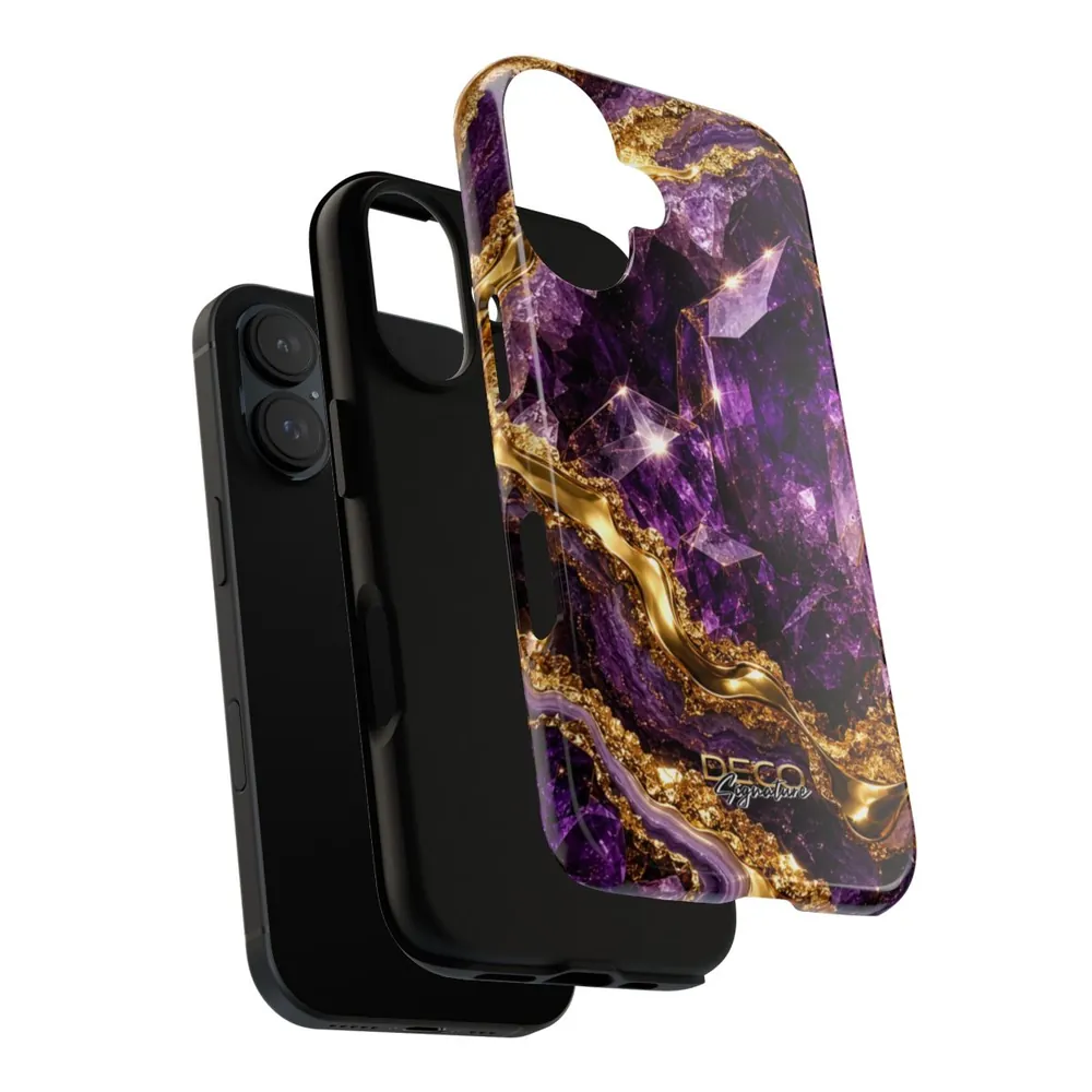 Luxury Amethyst & Gold DECO Signature Tough Phone Case