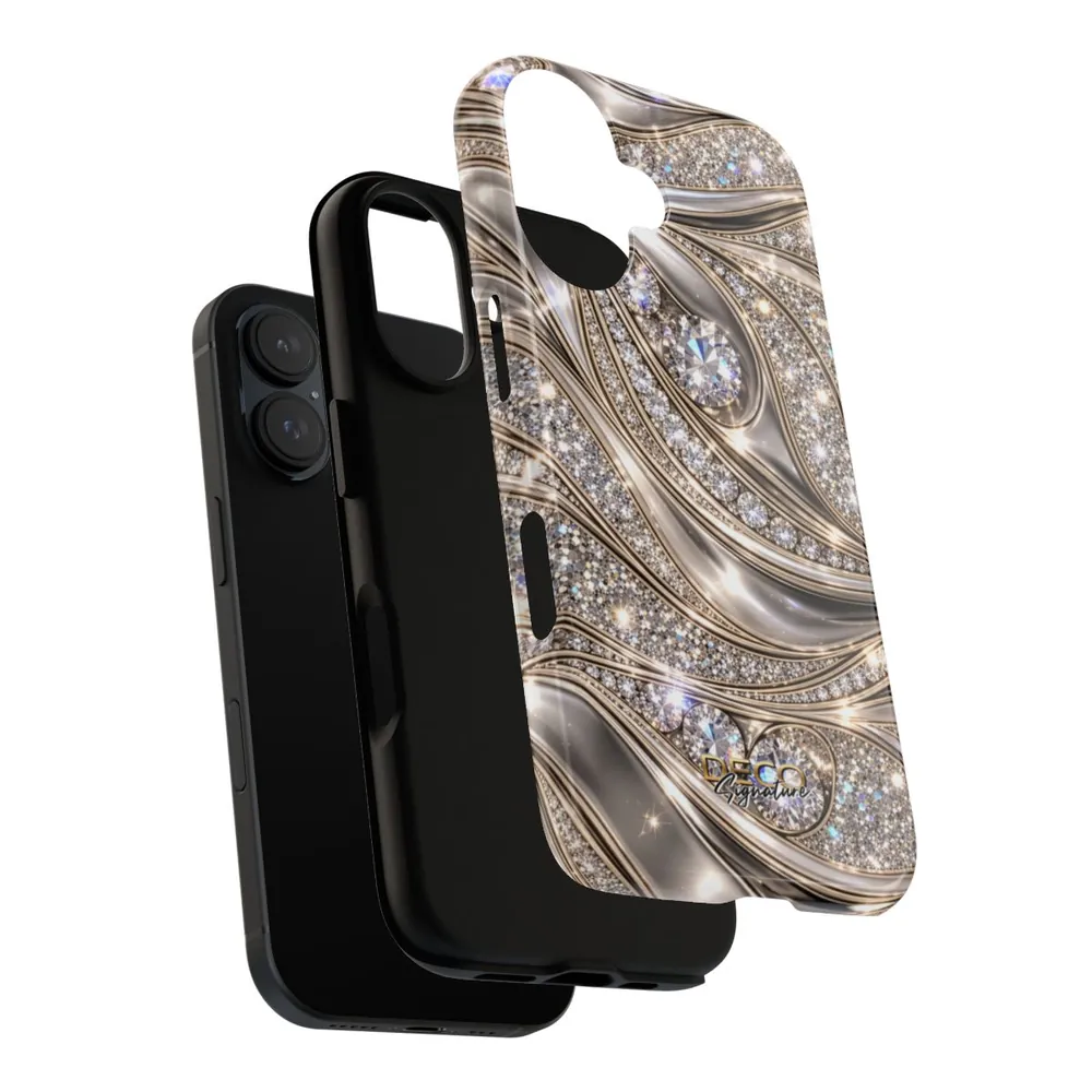 Luxury Sparkling Diamonds & Platinum DECO Signature Tough Phone Case