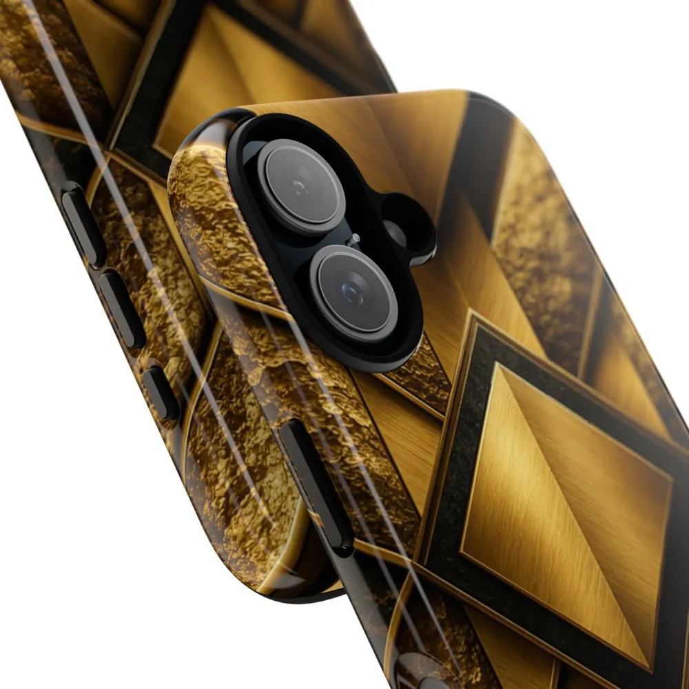 Luxury Textured Gold DECO Signature Tough Phone Case