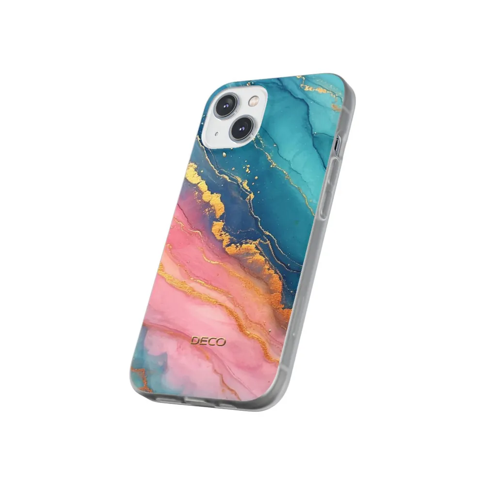 Pastel Gold Pinks & Blues Watercolor Marble Phone Case