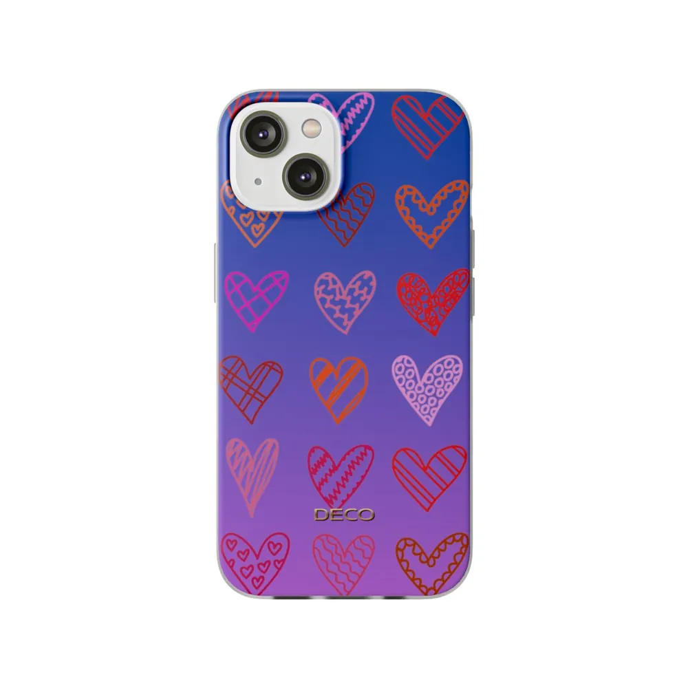 Rainbow Marker Hearts Phone Case