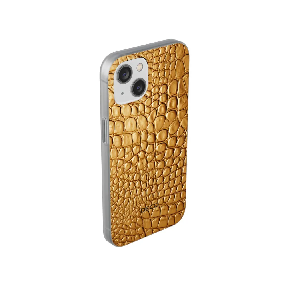 Gold Crocodile Skin Phone Case