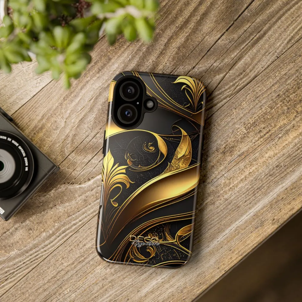 Luxury Black & Gold Inlay DECO Signature Tough Phone Case