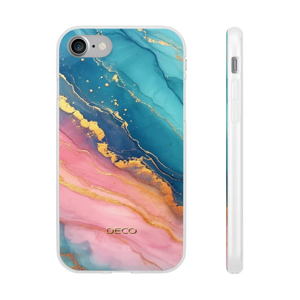 Pastel Gold Pinks & Blues Watercolor Marble Phone Case