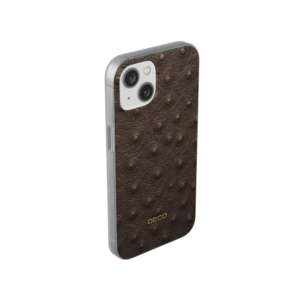 Brown Ostrich Skin Phone Case