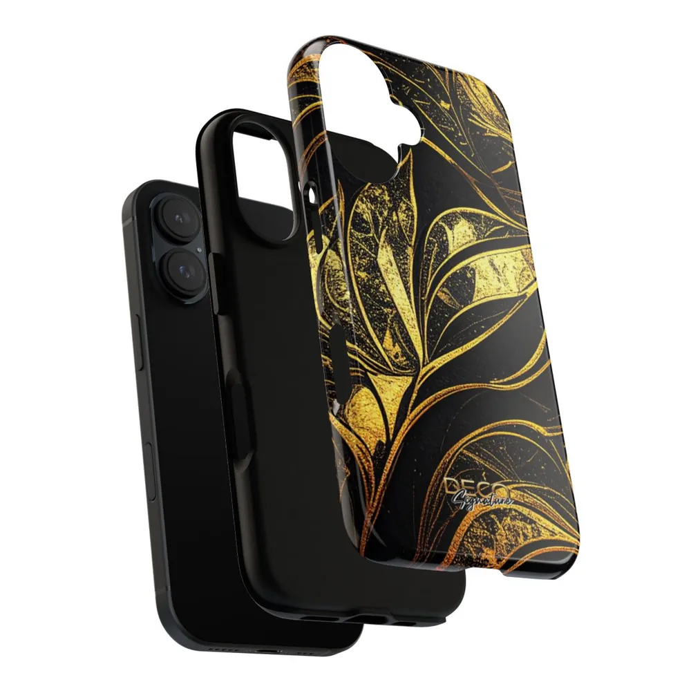 Luxury Black & Gold Leaf DECO Signature Tough Phone Case