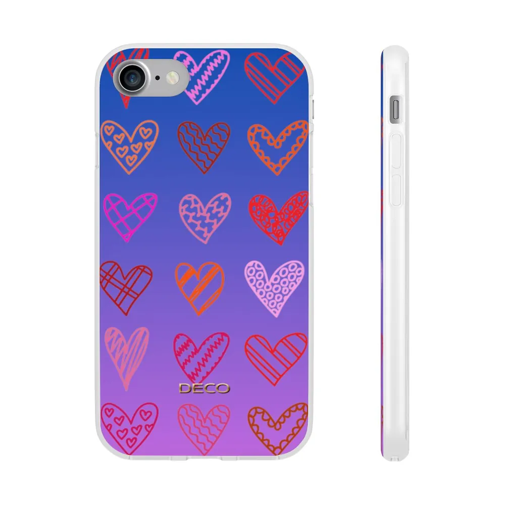 Rainbow Marker Hearts Phone Case