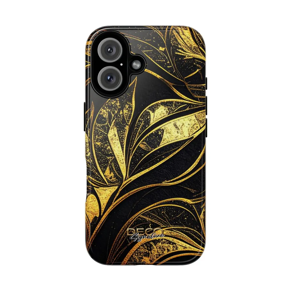 Luxury Black & Gold Leaf DECO Signature Tough Phone Case