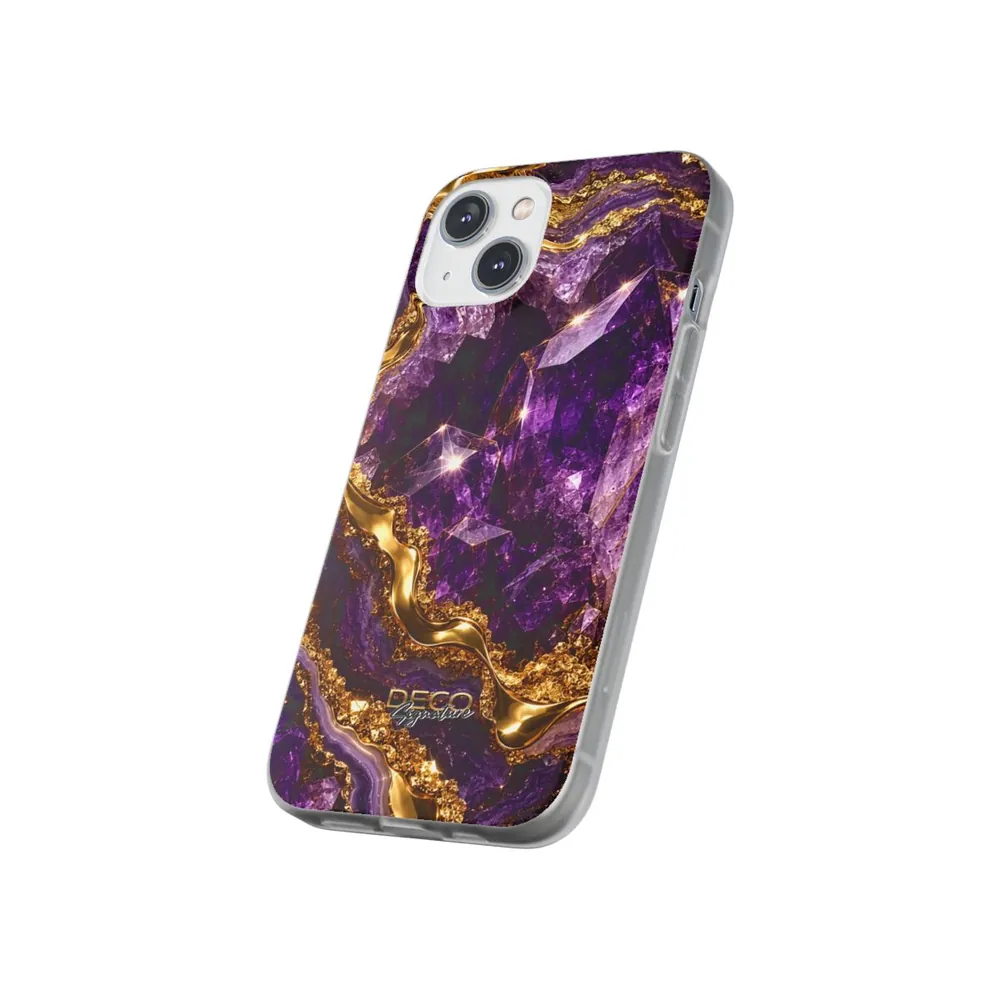 Luxury Amethyst & Gold DECO Signature Phone Case