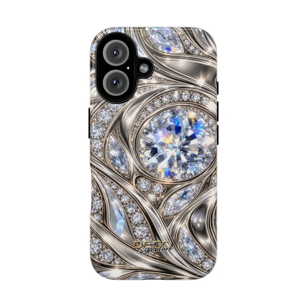 Luxury Platinum & Diamonds DECO Signature Tough Phone Case