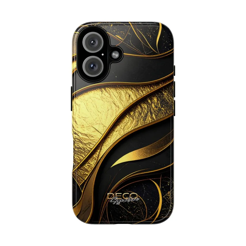 Luxury Black & Gold Texture DECO Signature Tough Phone Case
