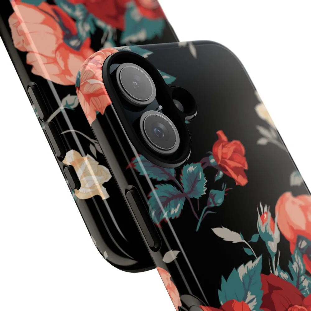 Deep Rose Floral Tough Phone Case