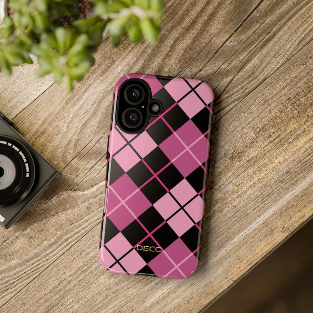 Pink Argyle Plaid Tough Phone Case