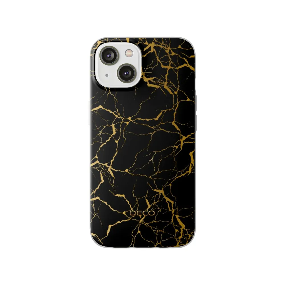Black Gold Electric Marble Phone Case