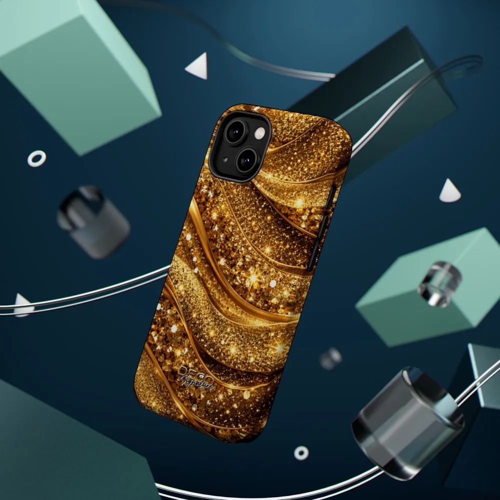 Luxury Gold Glitter Pop DECO Signature MagSafe Impact-Resistant Phone Case