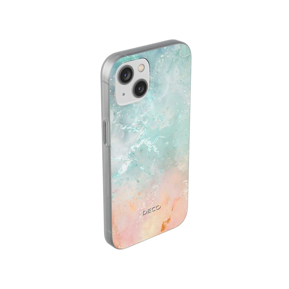 Seafoam & Coral Marble Phone Case