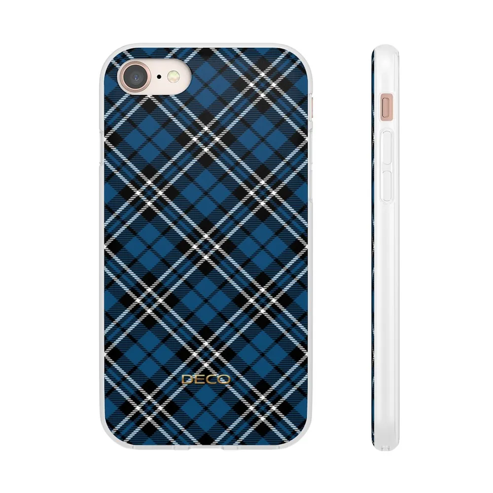 Blue Diagonal Tartan Plaid Phone Case