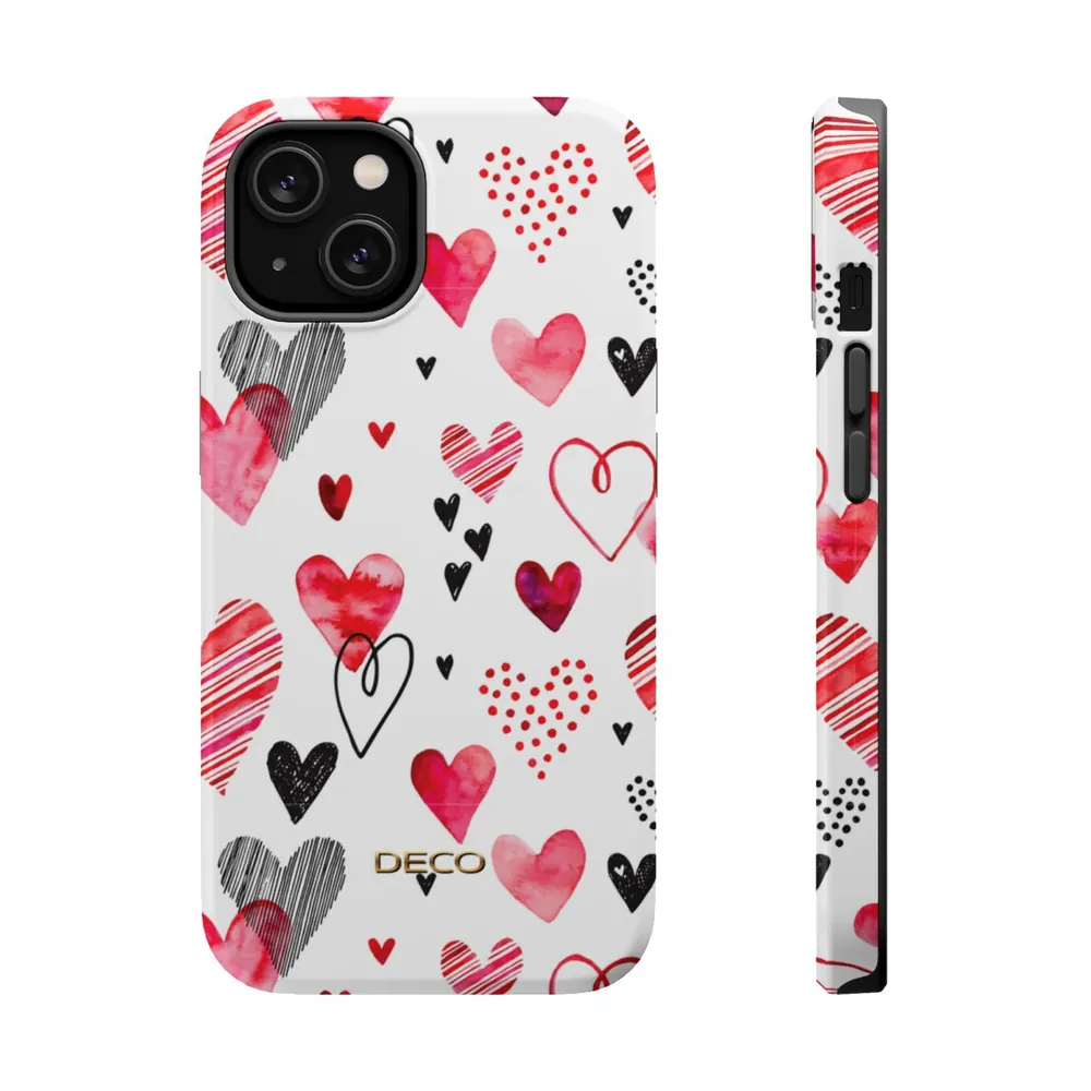 Valentine Hearts MagSafe Impact-Resistant Phone Case