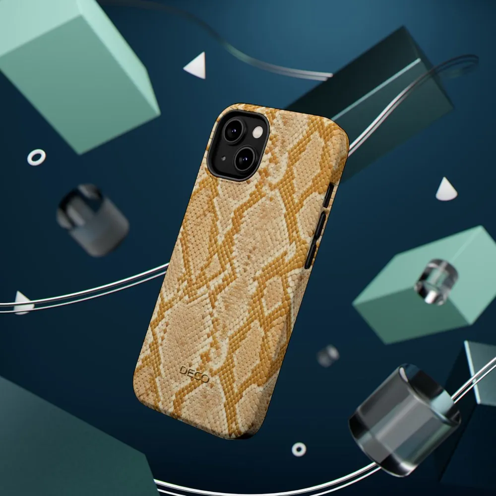 Albino Python Snake Skin MagSafe Impact-Resistant Phone Case